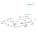 Geneva Twin enkelt seng 80x190 cm eco læder med lameller LED opbevaring Køb