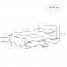 Geneva Twin enkelt seng 80x190 cm eco læder med lameller LED opbevaring Køb