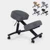 Balancesteel Lux ergonomisk knæstol kontorstol højdejuster i stål stof På Tilbud