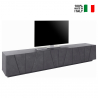 Ping Low XL Ardesia TV bord grå lav skænk 240 cm med 3 rum og 6 låger På Tilbud