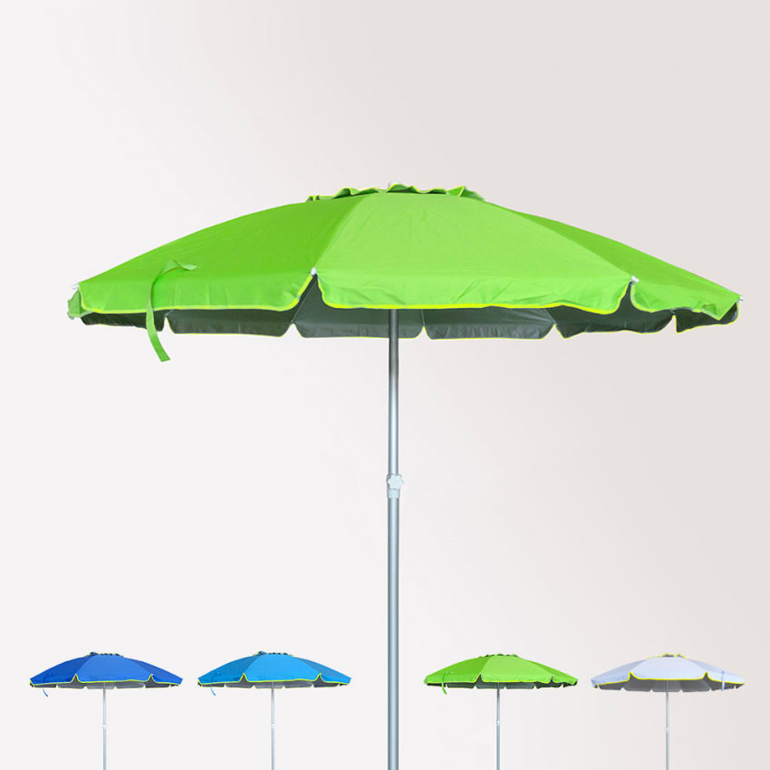Roma 220cm stor strand parasol af aluminium med UPF 158+ UV-beskyttelse Egenskaber