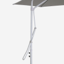 Paraply 3 meter decentral arm hvid sekskantet stål anti UV Dorico Valgfri