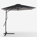 3m stor sekskantet hænge parasol til have altan med tilt sort Dorico Noir Mængderabat