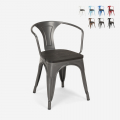 Steel Wood Arm AHD stål spisebords stol industriel design med træ sæde Kampagne