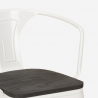 Steel Wood Arm AHD stål spisebords stol industriel design med træ sæde 