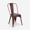 Steel Old spisebords stol vintage brugt industrielt design stil i stål 