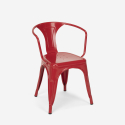 Steel Arm spisebords stol af lakeret stål i industriel stil med armlæn Omkostninger
