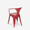 Steel Arm spisebords stol af lakeret stål i industriel stil med armlæn Køb