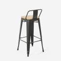 Brush Top barstol med ryglæn i Industrielt design lavet af stål og træ Model