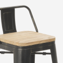 Brush Top barstol med ryglæn i Industrielt design lavet af stål og træ Egenskaber