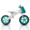 Balance bike løbecykel til børn cykel uden pedaler med kurv lave af træ Ride Tilbud