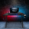 Lille gamer sort skrivebord træ til gaming med metal stel 110x70cm Trust In Game Rabatter