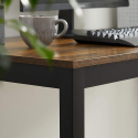 London antiktræ effekt lille træ skrivebord 100x50cm med sorte metalben Rabatter