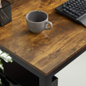 Leeds antiktræ effekt lille træ skrivebord 120x60cm med sorte metalben Udsalg