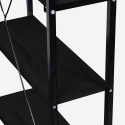 Cambridge Black sort lille træ skrivebord 120x62cm med metalstel 3 hylder Udsalg