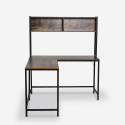 Hoover lille hjørne skrivebord træ 125x140cm metal industrielt design Tilbud