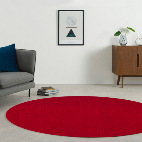 Moderne rødt runde tæppe stue kontor 80cm Casacolora CCTOROS