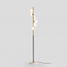 Alibreo design metal gulvlampe med led lys med glaslampeskærme marmor fod Tilbud