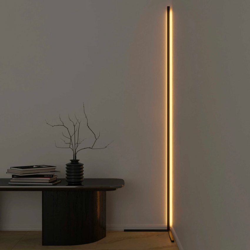 Vega hjørne gulvlampe led lys lampe med moderne minimal design i metal Kampagne
