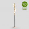 Alibreo design metal gulvlampe med led lys med glaslampeskærme marmor fod Mængderabat