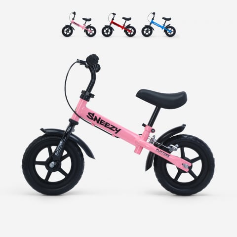 Børnecykel uden pedaler afbalancerer cykel med bremse Sneezy Kampagne
