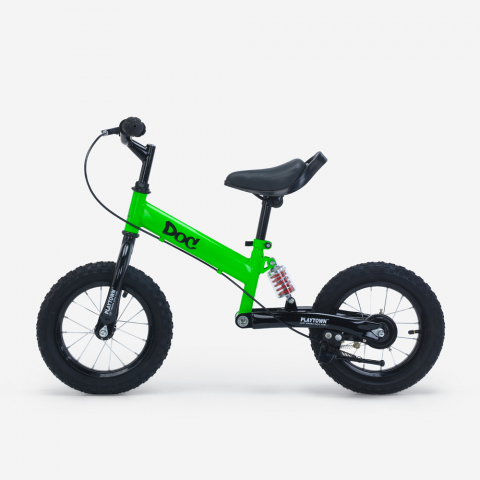 Børnecykelbalancecykel uden pedaler bremser oppustelige hjul balance bike Doc