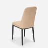 Designstole til køkkenbar restaurantstof og metal med træeffekt Davos Dark Køb