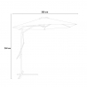 Paraply 3 meter decentral arm hvid sekskantet stål anti UV Dorico Model