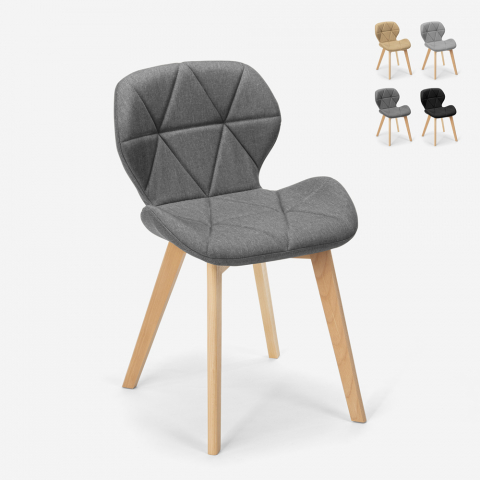Whale AHD nordisk design spisebords stol farverig stofbetræk med træben Kampagne