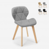 Whale AHD nordisk design spisebords stol farverig stofbetræk med træben På Tilbud