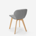 Whale AHD nordisk design spisebords stol farverig stofbetræk med træben Omkostninger