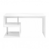 Bolg lille hvidt træ skrivebord 140x60 cm smal bordplade med to hylder Tilbud