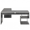 Vilnis Dark grå træ hjørne skrivebord 180x160 cm bordplade med 2 hylder Rabatter