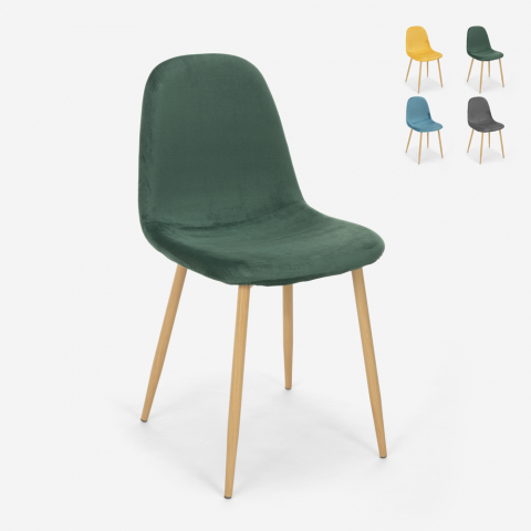 Salmon AHD farverig spisebords stol i stofbetræk metalben med træeffekt Kampagne