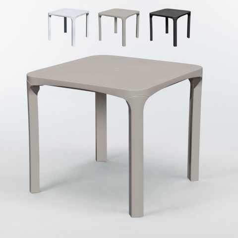 Sæt med 14 kvadratiske havebord i polyrattan 80x80 cm special tilbud