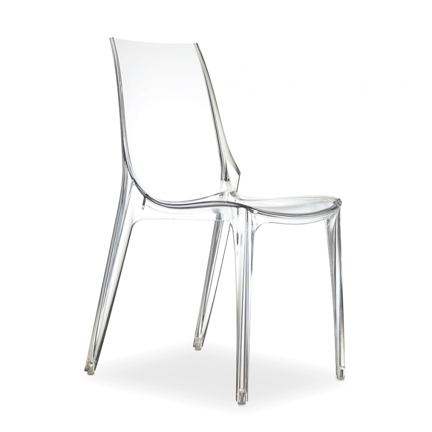 Vanity stabelbare design stol i gennemsigtig plastik