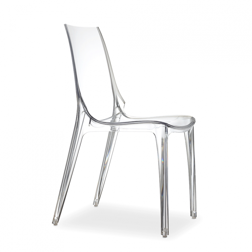 Vanity stabelbare design stol i gennemsigtig plastik