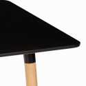 Fern lille bord 80x80cm nordisk stil med bøgetræs ben og blank bordplade Mængderabat