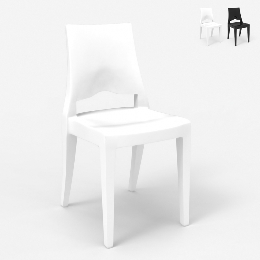 Glenda Scab stabelbar design spisebordsstole af plast indendørs udendørs På Tilbud