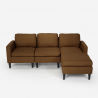 Steffy moderne 3 personers sofa med chaiselong puf i grå stofbetræk Omkostninger