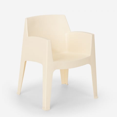 Martini stabelbar design havestole med armlæn til udendørs brug af plast