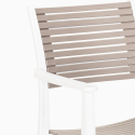 Orion hvid design stol i polypropylen med træ effekt til udendørs brug Mængderabat