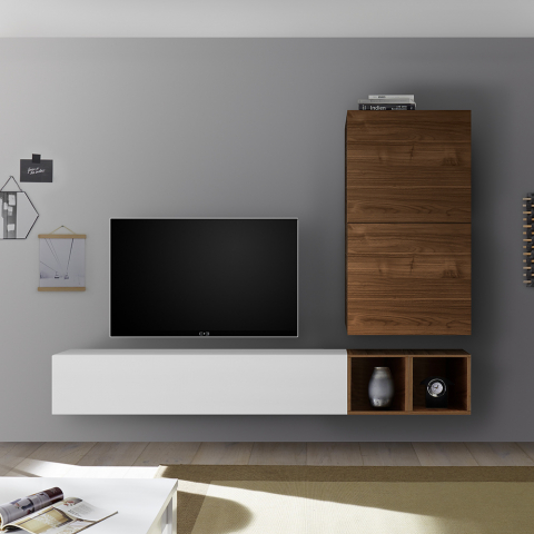 Infinity 93 moderne hvid træ vægophængte modulær tv bord skabs system