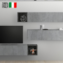Infinity 99 moderne grå vægophængte modulær tv bord 3 skabs system På Tilbud