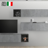 Infinity 99 moderne grå vægophængte modulær tv bord 3 skabs system På Tilbud