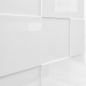Dama blankt hvidt 110 cm høj moderne skab med 4 hylder 6 rum og to låger Udsalg