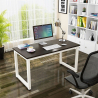 Louisville brunt farvet lille træ skrivebord 120x60cm med hvide metalben Kampagne