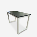 Louisville brunt farvet lille træ skrivebord 120x60cm med hvide metalben Udsalg