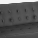 Elly lille 2 personers sofa futon sovesofa eco læder betræk metalben 
