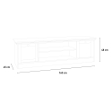 Spinle TV bord hvid lav skænk 160cm med 2 skabe med hylde og midterhylde Mængderabat